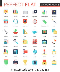 Vector set of flat My workspace icons.