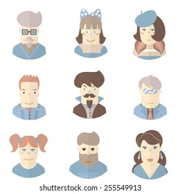 vector set of flat people icons