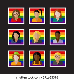 vector set of flat people icons with LGBT community members