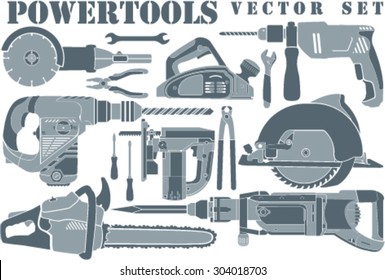 vector set of flat power tools