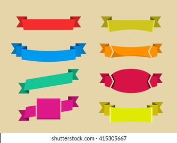 conjunto vectorial de cintas planas, etiquetas sin etiqueta