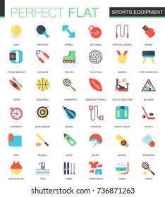 Vector set of flat Sport equipment icons.