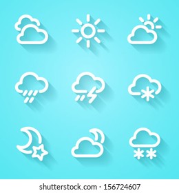 Vector set of flat weather icon