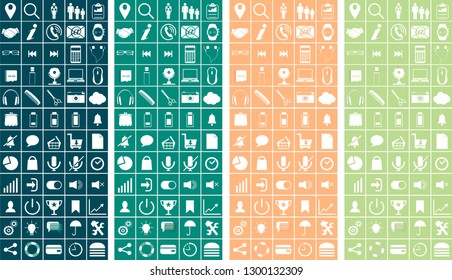 Vector set flat web icons on following themes - SEO and development, creative process, business, office, shopping