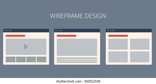 Vector set of flat website templates