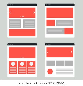 Vector set of flat website templates