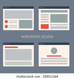 Vector set of flat website templates