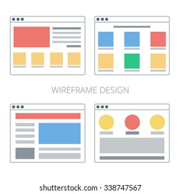 Vector set of flat website templates