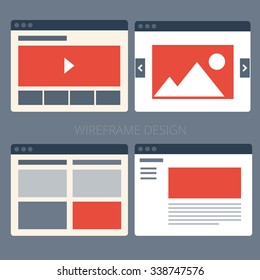 Vector set of flat website templates