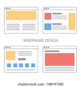 Vector set of flat website templates