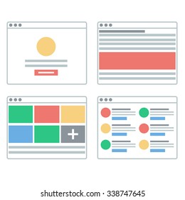 Vector set of flat website templates