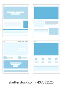 Vector set of flat website templates