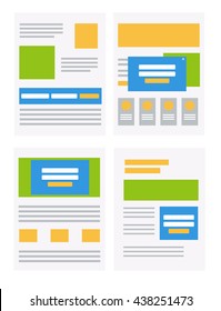 Vector set of flat website templates