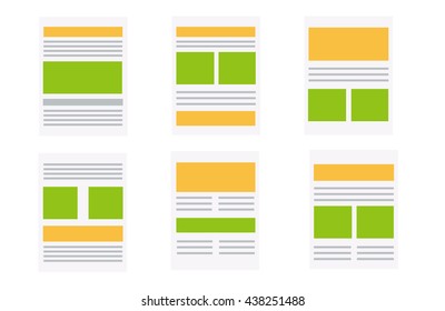 Vector set of flat website templates