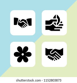 vector set. floral, agreement, hand and hand shake illustration for web and graphic design