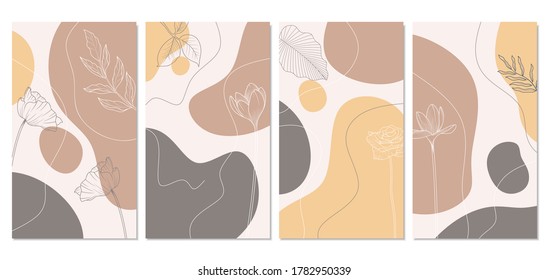 Vector set floral background, Nature background, banner, cover, templates, posters.