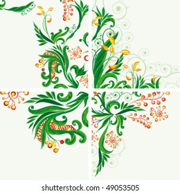 Vector set of floral backgrounds