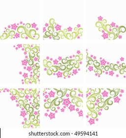 Vector Set of floral backgrounds