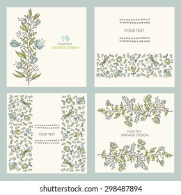 Vector set:  floral backgrounds. hand drawn 