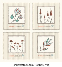 Vector set:  floral backgrounds. hand drawn 