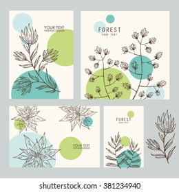 Vector set: floral backgrounds. hand drawn