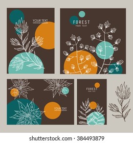 Vector set: floral backgrounds. hand drawn