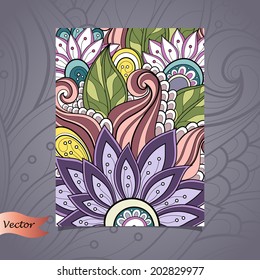 Vector Set of Floral Banner. Place for text.