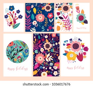 Vector set of floral banners