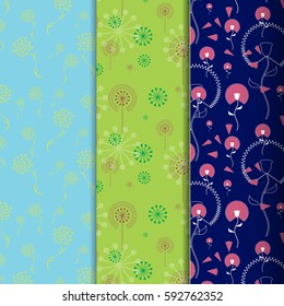 Vector set of floral banners. Three templates for your design.