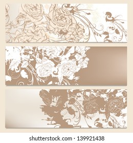 Vector set of floral banners for your  design