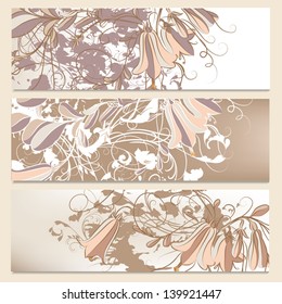 Vector set of floral banners for your  design