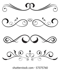 vector set - floral borders