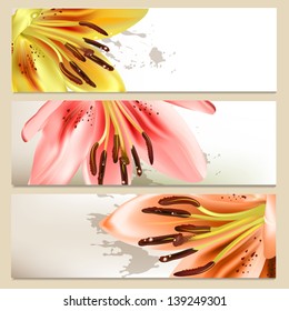 Vector set of floral brochures for your design