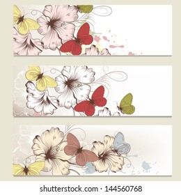 Vector set of floral brochures for your design