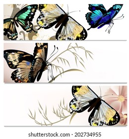 Vector set of floral brochures for your design