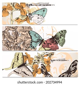 Vector set of floral brochures for your design