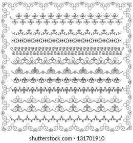 vector set of floral calligraphic design elements