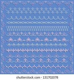vector set of floral calligraphic design elements