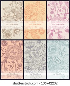 vector set of floral cards