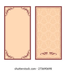 Vector set of floral decorative background, template frame design for card, brochure, book, business card, postcard, wedding invitation, banner.
