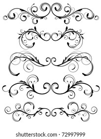 Vector set of floral decorative ornament page rules