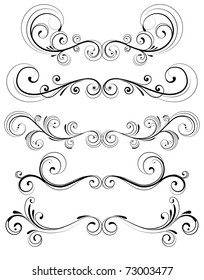 Vector set of floral decorative ornament page rules