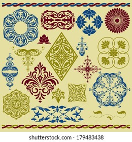 vector set of floral design elements