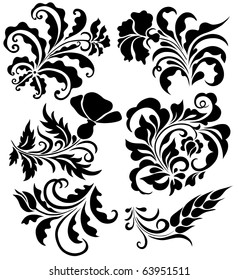 vector set of floral designs