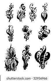 vector set of floral elements
