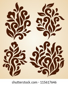 Vector set of floral elements. Collection patterns for your design