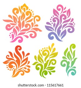 Vector set of floral elements. Collection patterns for your design