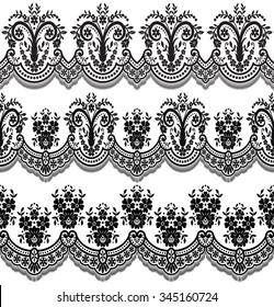 Vector set of floral elements. Seamless pattern for frames and borders. Used pattern brushes included.