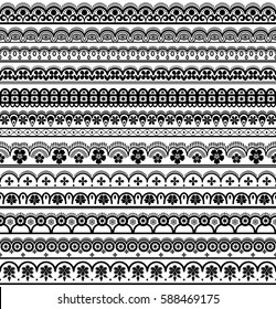 Border Decoration Seamless Patterns Set On Stock Illustration ...