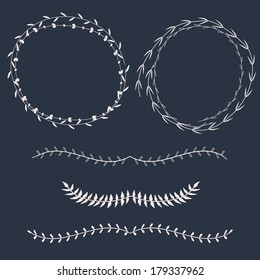 Vector set with floral frames and borders